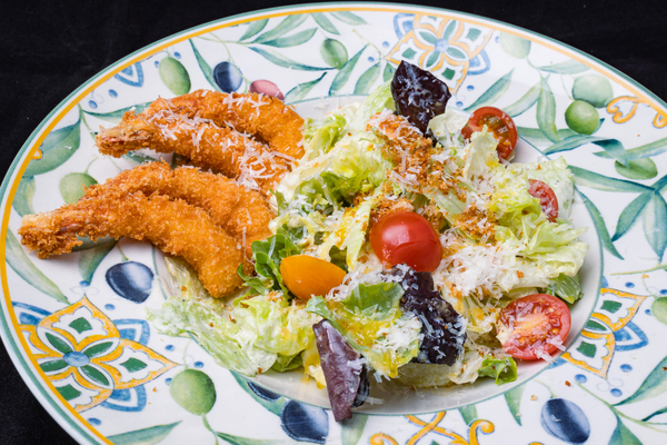 Caesar Salad with Crispy Shrimp