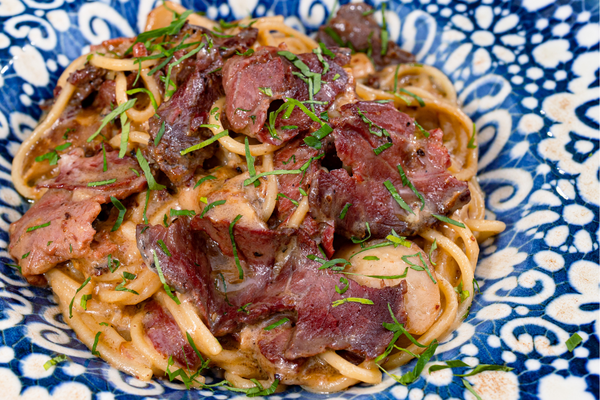 SPAGHETTI WITH BEEF, PORCINI & TRUFFLE