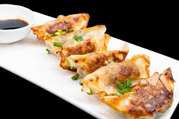 Beef Gyoza with Vegetables & Poke Sauce